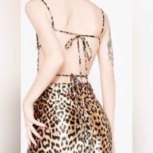 Etophe Studios Cheetah Print Backless Mini Dress size small - Picture 4 of 5